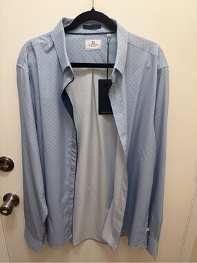 7 Diamonds Light Blue Micro-Pattern Dress Shirt